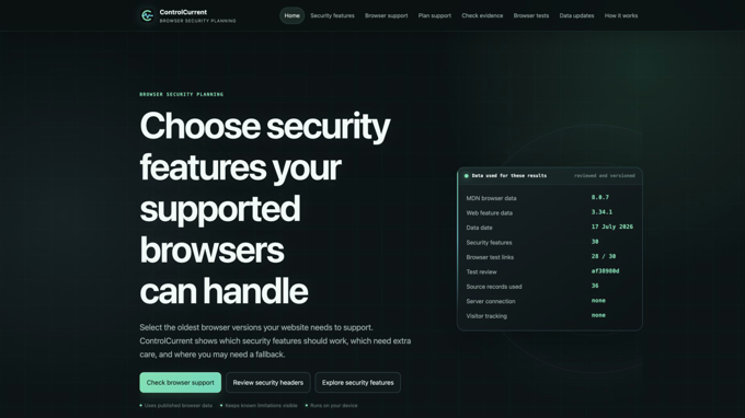 ControlCurrent browser security planning overview