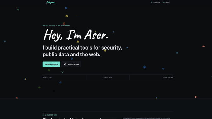 Aser's portfolio website