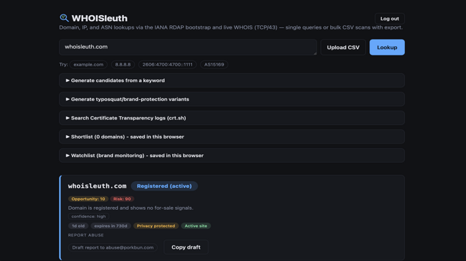 WHOISleuth Project
